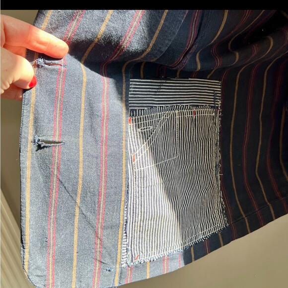 Women Vintage Custom Military Blazer  Reworked one of one Navy w-pinstripes gold - Picture 12 of 15